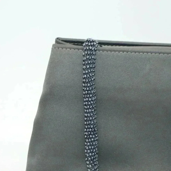 Arleen C Gray Sateen Seed Bead Strap Vintage Eveni - Picture 3 of 8
